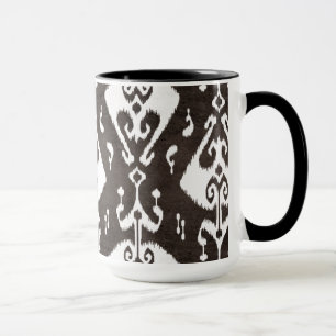 Cute black and white ikat tribal patterns mug