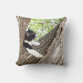 Cute Black and White Kitten Cushion