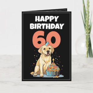 Cute Black and White Lab Husband 60th Birthday Card