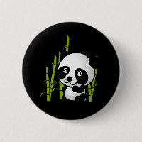 Cute black and white panda bear in a bamboo grove.