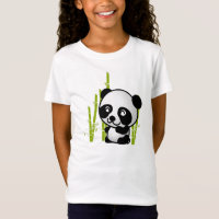 Cute black and white panda bear in a bamboo grove.