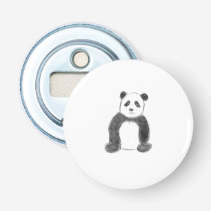 Cute black and white panda sketch bottle opener