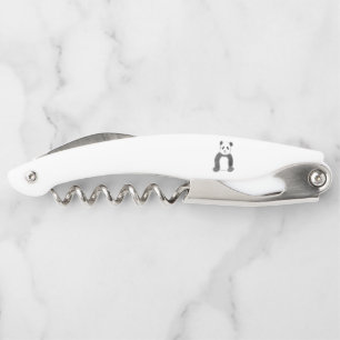 Cute black and white panda sketch corkscrew