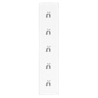 Cute black and white panda sketch short table runner