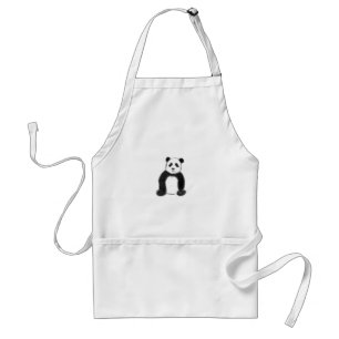 Cute black and white panda sketch standard apron