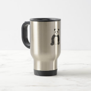 Cute black and white panda sketch travel mug