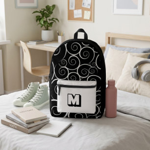  Cute Black and White pattern girls  Printed Backpack