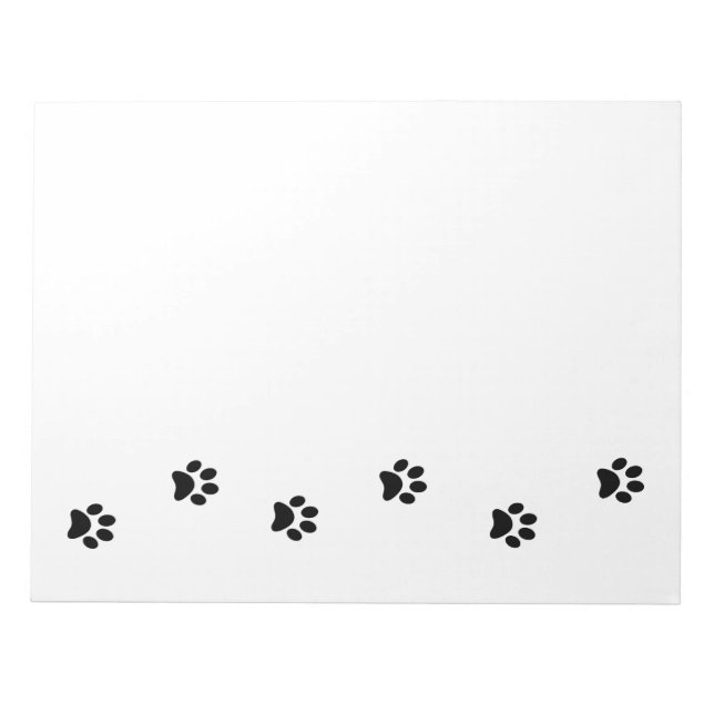 Cute Black and White Paws and Enjoy Life Notepad (Front)