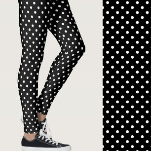 Cute Black and White Polka Dots Leggings