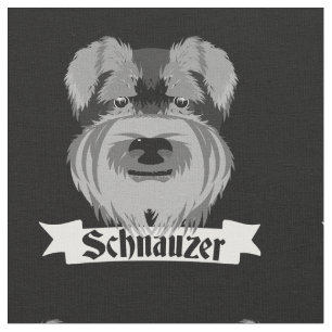 Cute Black and White Schnauzer Fabric