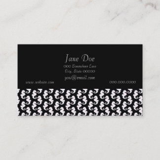 Cute Black and White Seahorse Pattern Business Card