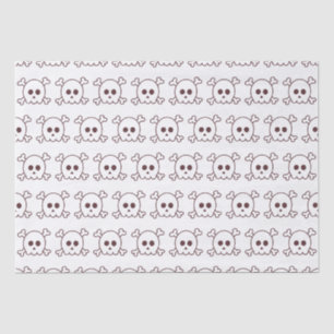 Cute Black and White Skulls Halloween Tissue Paper