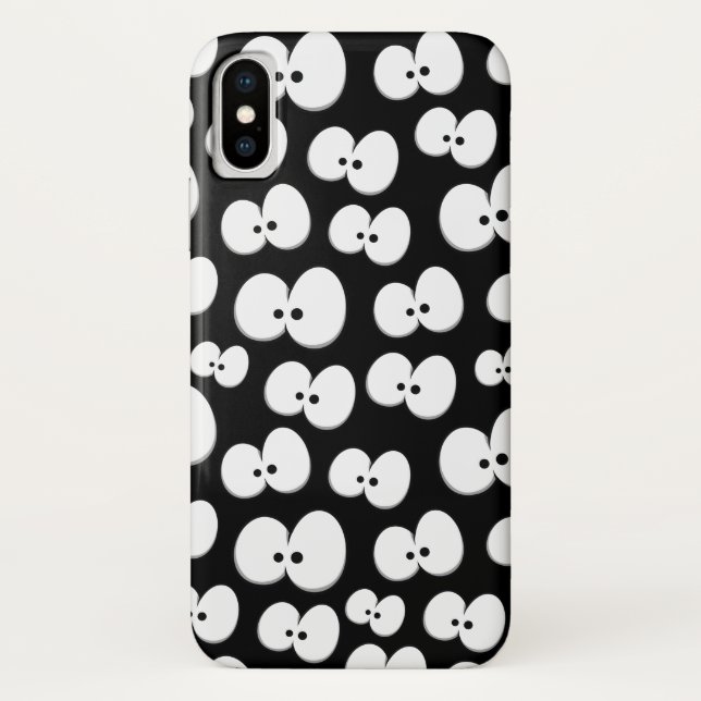 Cute Black and White Spooky Eyes Pattern Halloween Case-Mate iPhone Case (Back)