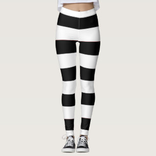 Cute Black And White Stripes Women's  Leggings