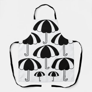 Cute Black and White Umbrella Apron