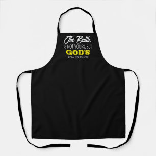 Cute Black and Yellow Bible Verse Christian Faith Apron