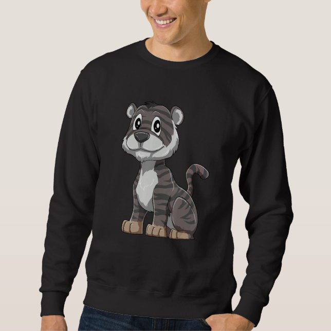 Cute Black Baby Tiger Sweatshirt (Front)