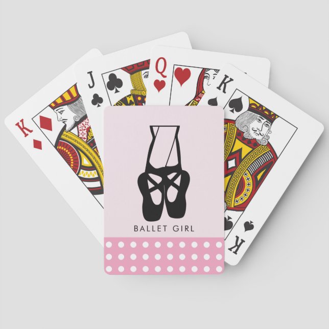 Cute Black Ballet Slippers En Pointe Ballet Girl Playing Cards (Back)