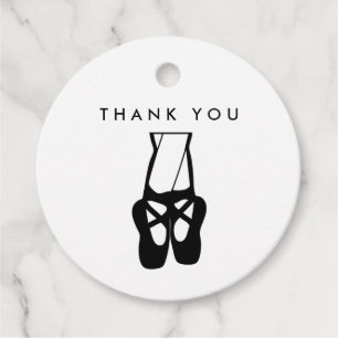 Cute Black Ballet Slippers En Pointe Thank You Favour Tags