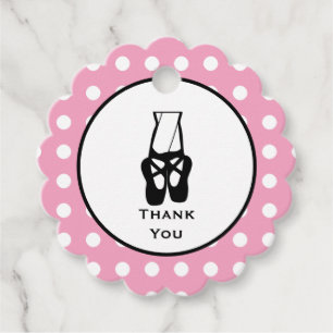 Cute Black Ballet Slippers En Pointe Thank You Favour Tags