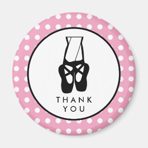 Cute Black Ballet Slippers En Pointe Thank You Magnet