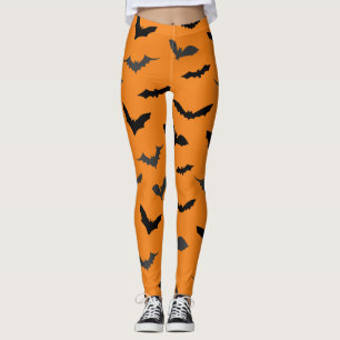 Cute Black Bats Pattern Halloween Leggings