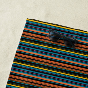 Cute black blue stripes beach towel