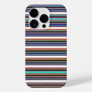 Cute black blue stripes Case-Mate iPhone 14 pro case