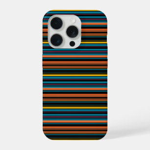Cute black blue stripes iPhone 15 pro case