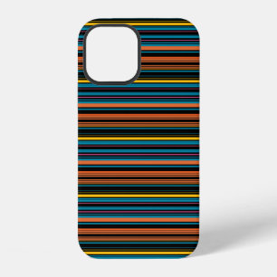 Cute black blue stripes iPhone 12 case