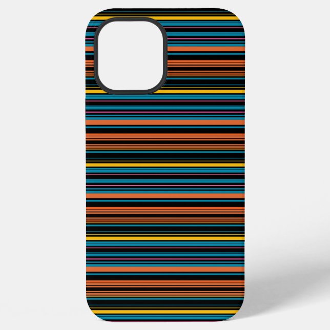 Cute black blue stripes iPhone case (Back)
