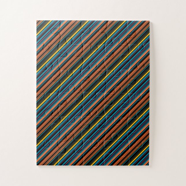 Cute black blue stripes jigsaw puzzle (Vertical)
