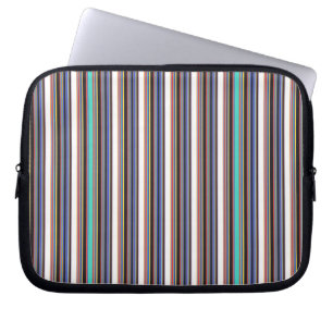 Cute black blue stripes laptop sleeve