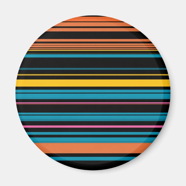 Cute black blue stripes magnet (Front)