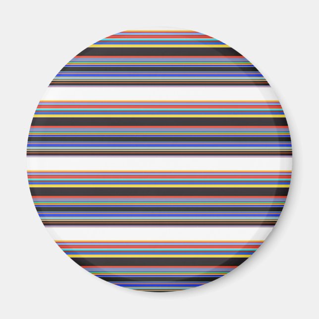 Cute black blue stripes magnet (Front)