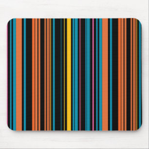 Cute black blue stripes mouse pad
