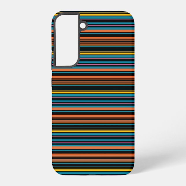 Cute black blue stripes samsung galaxy s22+ case (Back)