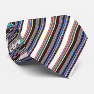 Cute black blue stripes tie