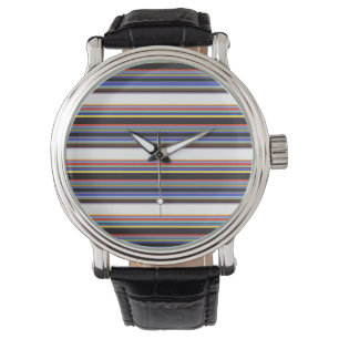 Cute black blue stripes watch