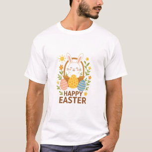Cute Black Bunny Easter Basket – Happy Easter T-Shirt