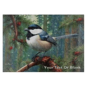 Cute Black-Capped Chickadee Cutting Board