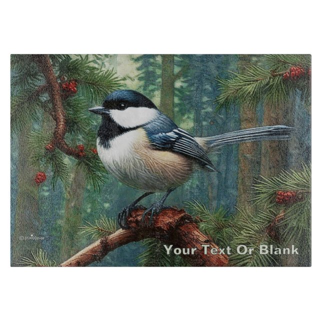 Cute Black-Capped Chickadee Cutting Board (Front)