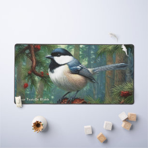 Cute Black-Capped Chickadee Desk Mat
