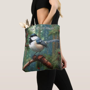 Cute Black-Capped Chickadee Tote Bag