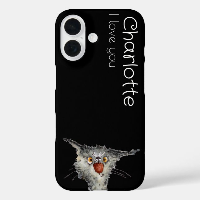 Cute black cartoon cats name  Case-Mate iPhone case (Back)