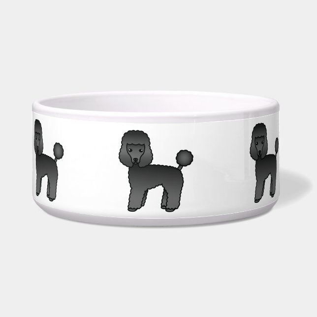 Cute Black Cartoon Toy Poodle Dogs (Front)