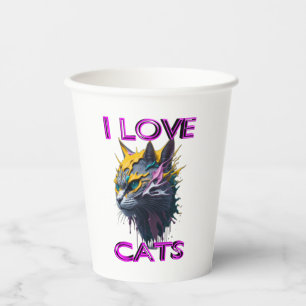 Cute black cat 1 paper cups