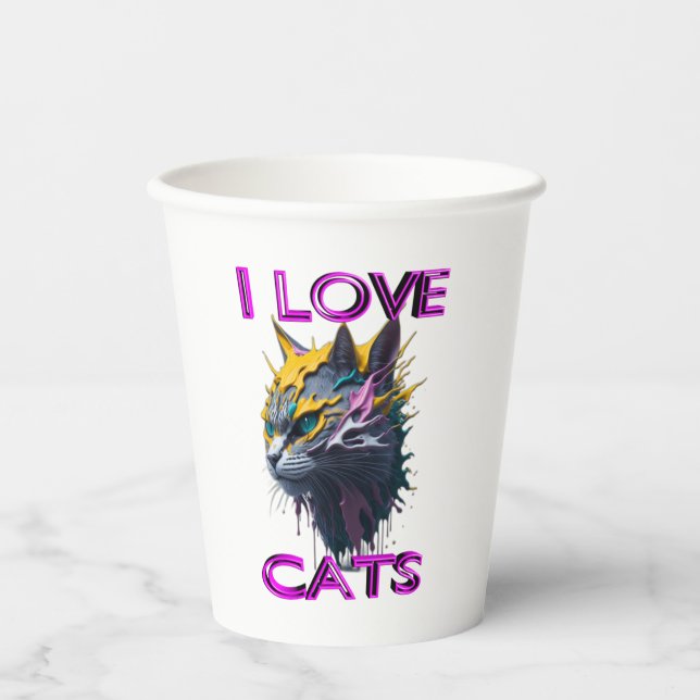 Cute black cat  1 paper cups (Front)