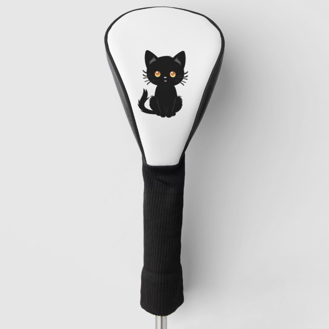 Cute Black cat  2 Golf Head Cover (Front)