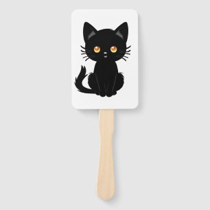 Cute Black cat 2 Hand Fan